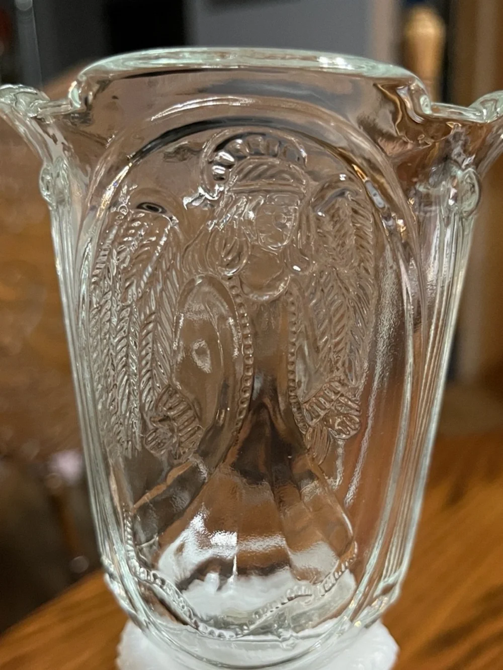 Home Interiors vintage pressed glass tulip votive holder